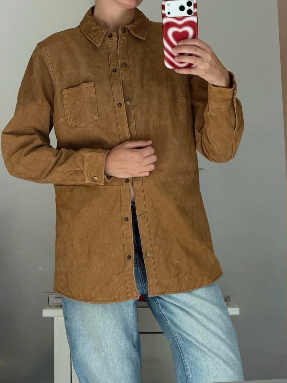 Brown Suede Shirt Jacket